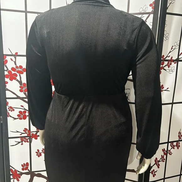 Chic Black Long Sleeve Dress - Picture 6 of 6